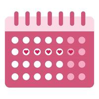Pink calendar is showing the fertile days of the month vector