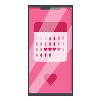 Smartphone showing menstrual cycle tracking app interface vector