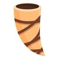 Empty waffle cone standing up with chocolate inside vector