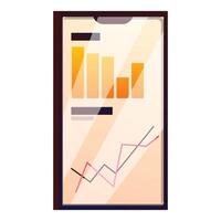 Smartphone showing graphs and charts depicting growing business vector