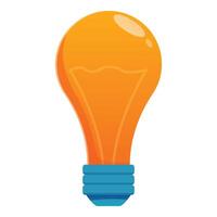 Orange light bulb shining representing a new idea vector