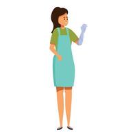 Smiling woman with prosthetic arm standing and gesturing vector