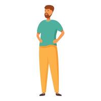 Confident young man standing with hands on hips and smiling vector
