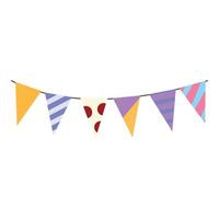 Colorful party flags hanging on a string decoration vector