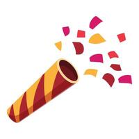 Party popper exploding with colorful confetti in the air vector