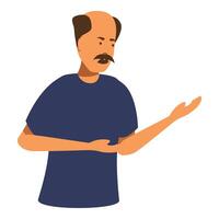 Senior man explaining something with his hands vector