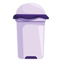 Modern trash can standing with closed lid vector