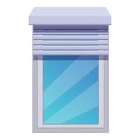 Modern plastic window with rolling shutters protecting from sunlight vector
