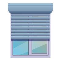 Modern plastic window with rolling shutter protecting from sunlight vector