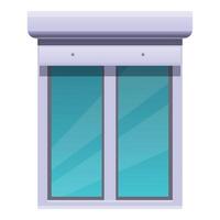 Plastic window with roller shutter protecting from sunlight vector