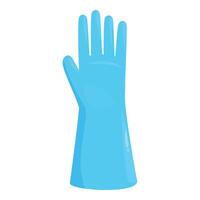 Blue medical glove protecting hand while working vector