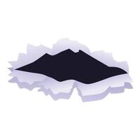 Torn paper hole creating empty space revealing background vector