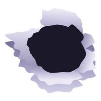 Bullet hole making torn edges in paper vector