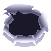 Torn paper hole with ripped edges creating dark void vector