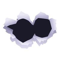 Torn paper creating two irregular holes revealing dark background vector
