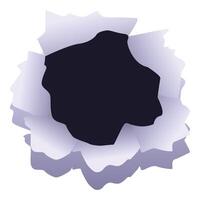 Bullet hole tearing through metal surface creating ragged edges vector