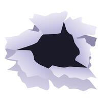 Torn paper hole is showing dark background vector