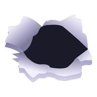 Bullet hole tearing through metal showing empty background vector