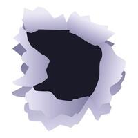 Bullet hole creating torn edges in metallic surface vector