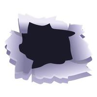 Bullet hole tearing through metal showing dark background vector