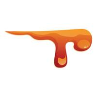 Flowing downwards caramel syrup is dripping on white background vector