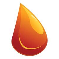 Cartoon orange liquid drop is dripping down vector