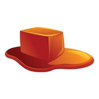 Caramel cube melting on white background vector