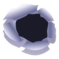 Bullet hole tearing through metal showing background vector