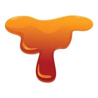 Flowing downwards caramel syrup is dripping on white background vector