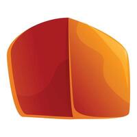 Shiny amber stone having square shape with curved edges vector