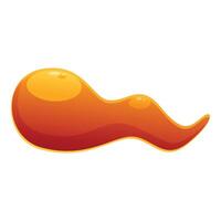 Orange slime drip spreading flowing viscous liquid vector