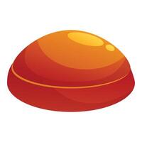 Round red candy covered in shiny sugar glaze is waiting to be eaten vector