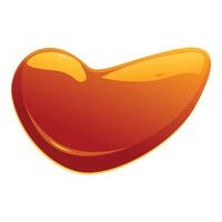 Sweet caramel sauce flowing and forming heart shape vector