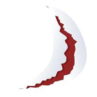 White eggshell with red edges breaking open on white background vector