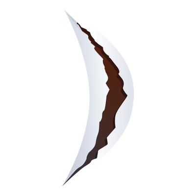 Ripped paper revealing a dark brown background