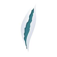 Abstract paper cut shape with a hole showing a different color vector