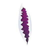 Purple abstract shape displaying a zigzag pattern on white background vector