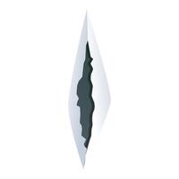Sharp ice spike forming a dangerous pointy icicle vector