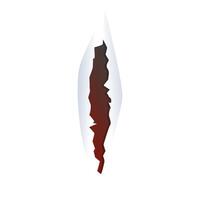 White surface breaking with hole revealing red layer vector