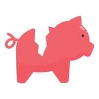 Broken piggy bank showing financial loss concept vector