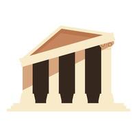 Greek temple facade with columns and pediment vector