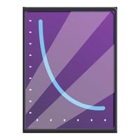 Interactive touchscreen showing graph declining icon cartoon vector