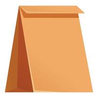 Brown paper bag standing up with folded top vector