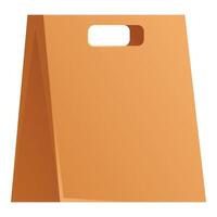Brown paper bag packaging with handle hole isolated vector