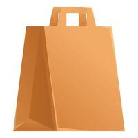 Brown paper bag standing up with handle vector