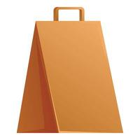 Brown paper bag standing up with handle for shopping vector