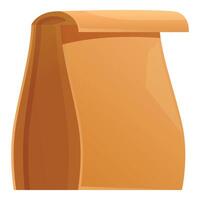 Brown paper bag standing up with folded top vector