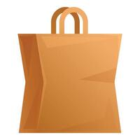 Brown paper bag standing up with handles folded vector