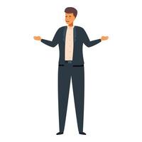 Businessman presenting something, making a pitch, explaining idea vector