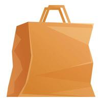 Crumpled empty paper bag standing upright vector